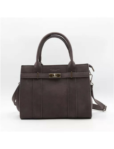 P399- Sac porté main aspect Daim Flora & Co (gris)