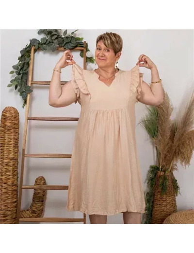 Z323- Robe Chisty unie (T44-T52) (beige)