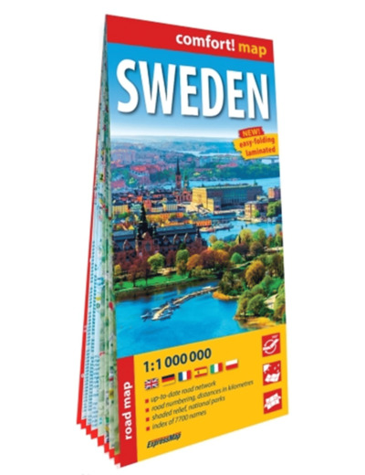 SUEDE 1/1.000.000 (CARTE GRAND FORMAT LAMINEE). SWEDEN