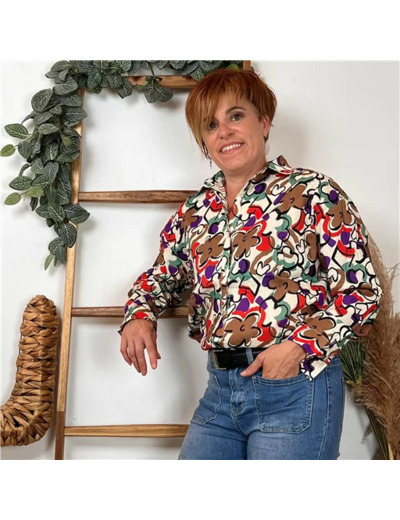 K090- Blouse Season "Fleurs" 🌸 (ecru)