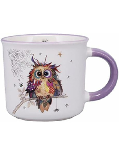 KIUB Mini mug timbale expresso avec des animaux - motif jeune chouette des bois - Hauteur 6,5CM - porcelaine fine