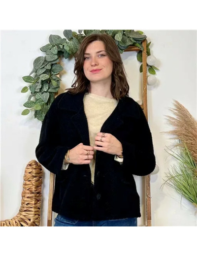 K054- Veste courte chevron (Tu) 🇮🇹 (noir)