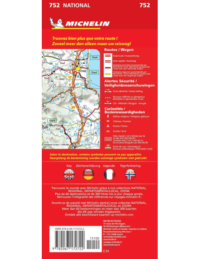 CARTE NATIONALE NORVEGE / NOORWEGEN