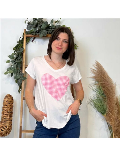 K165- T-Shirt « Vichy » (Tu) 🇮🇹 (fond blanc)