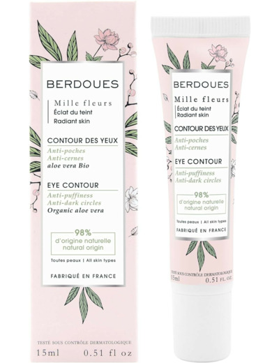 BERDOUES Contour des yeux, Aloe vera BIO, anti fatigue, réduit cernes et poches 15ml