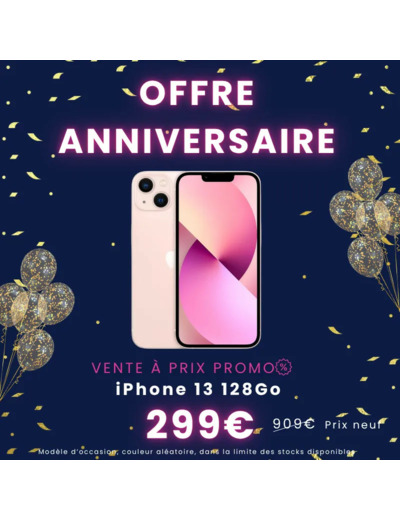 OFFRE 10 ANS - iPhone 13 128Go d'occasion à seulement 299€