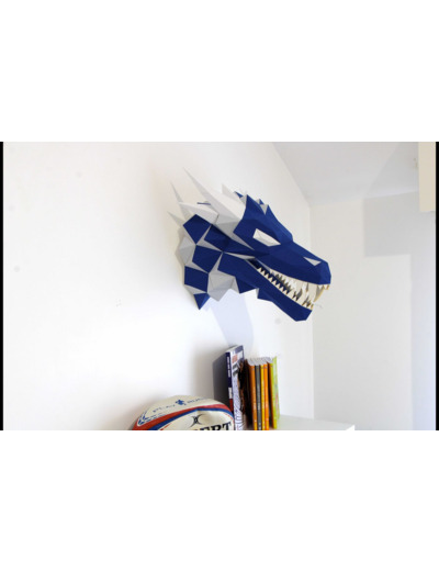 Dragon Bleu et Argent en Papier