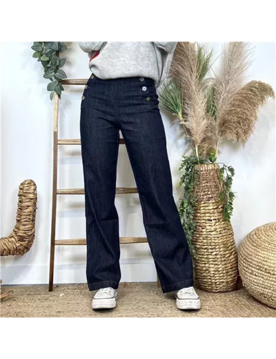 P072- Pantalon à Pont YCOO (T34-T40) (denim)