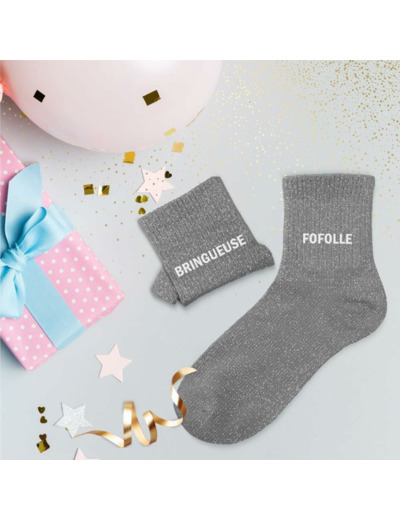 Chaussettes duo à paillettes bringueuse fofolle