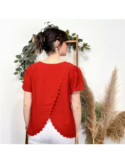 K357- Blouse «By One» (T36-T40) (rouge)