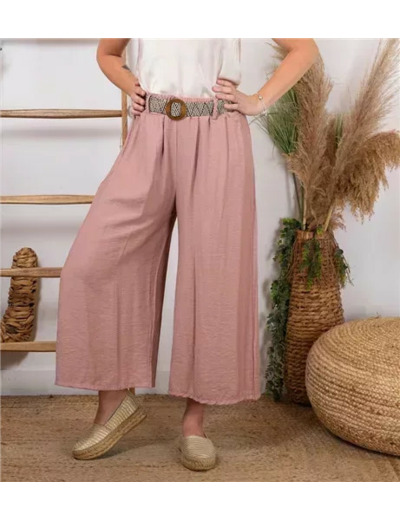 L781- Coupe 7/8ème Flare (Tu)  🇮🇹 (rose poudré)