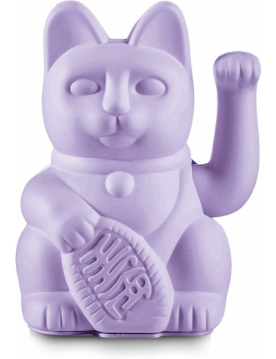 DONKEY Products Lucky Cat Lilac Porte-Bonheur Japonais en Plastique de Couleur Violet, Dimensions : 8,5 x 10,5 x 15 cm, 330544