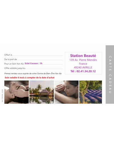 Carte Cadeau Soin du visage Eclat Cocoon 1h
