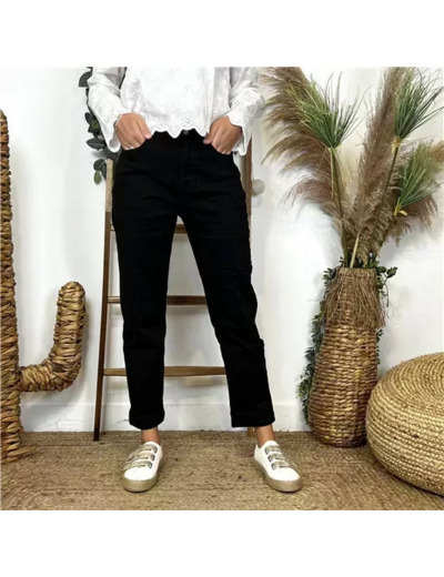 N016- Jean Mom Voggo (T36-T44) (noir)