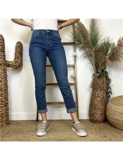 M989- Jean 7/8ème Voggo (T36-T44) (denim foncé)