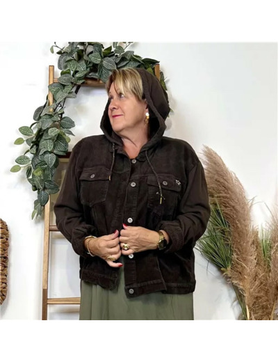Z129- Veste Velour C'Melodie (GT) 🇮🇹 (marron)