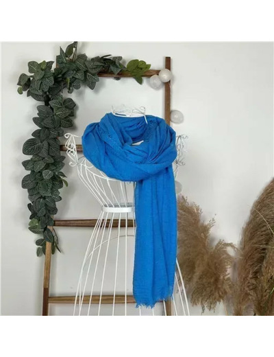Y510– Foulard uni froissé (bleu indigo)