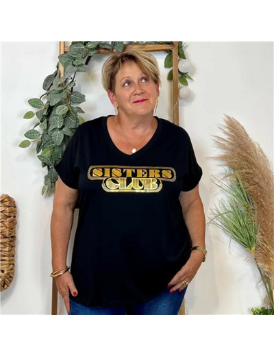 Z149- T Shirt "Sisters Club" (Gt) 🇮🇹 (noir)