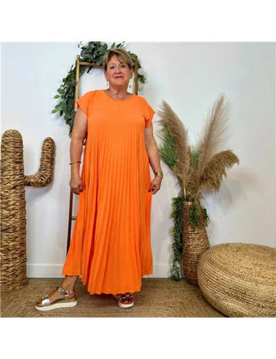 Z152- Robe Plissée C'Mélodie (Gt) 🇮🇹 (orange)