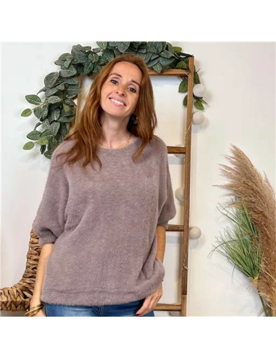 K102- Pull « Pilou Pilou » (Tu) 🇮🇹 (taupe)