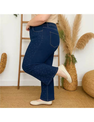 M968- Jean Wide Leg "Strass" Voggo (T42-T50) (denim)