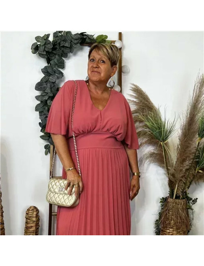 Z389- Robe Longue “C’Mélodie” (Gt) (rose bébé)