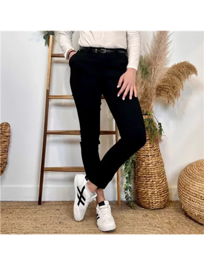 L796- Pantalon Chino Stretch (T36-T44) 🇮🇹 (noir)