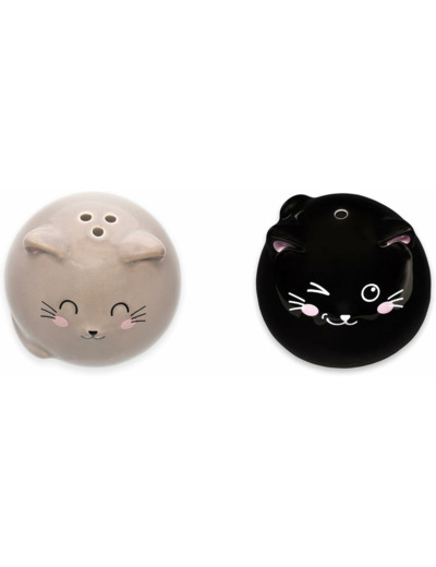 Legami - Set Sel Et Poivre En Céramique, Thème Kitty, Décorés À La Main