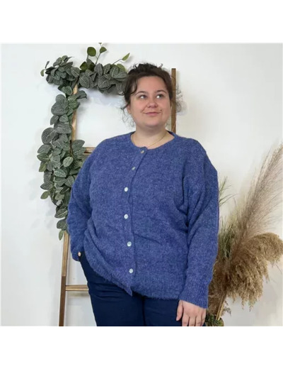 K583- Gilet Classique "Maëlle" (Gt) (bleu jeans)