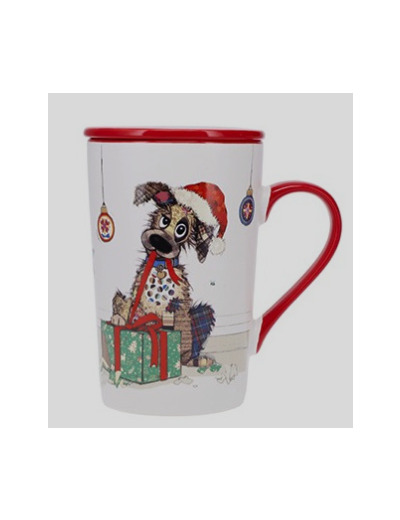 Tisanière en porcelaine chien noël Kook de Kiub