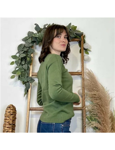 Y370- Pull Épais sans laine «Voggo» (T36-T48) (kaki)