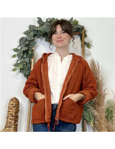 K028- Veste Matelassée Coton (Tu) 🇮🇹 (rouille)