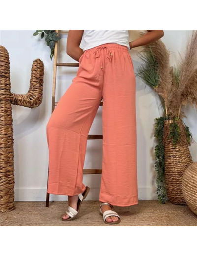 L761- Pantalon flou large 1er PRIX (Tu) (corail)