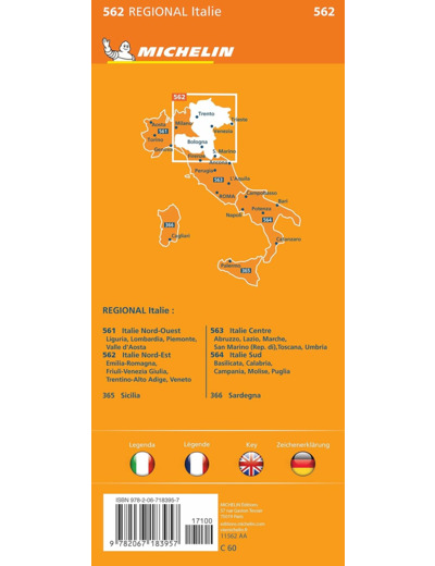 CARTE REGIONALE ITALIE NORD-EST