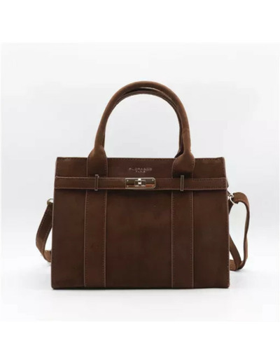 P399- Sac porté main aspect Daim Flora & Co (marron)