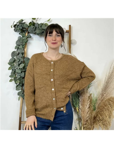 K583- Gilet Classique "Maëlle" (Tu) (camel)