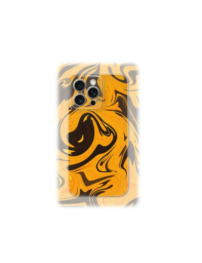 Coque de protection pour smartphone Orange caramel - Collection Pierre raffinée