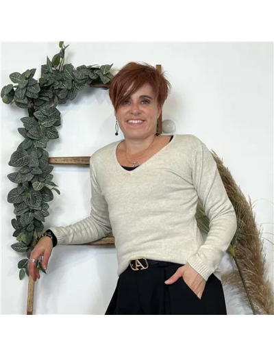Y254- Pull Laine Cachemire "Tricotonic" (les T36&40) (beige)