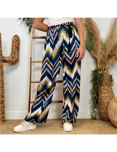 L755- Pantalon ZigZag (Tu) 🇮🇹 (marine)