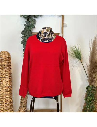 Y296- Tricotonic col rond Les T44 &48 (rouge)