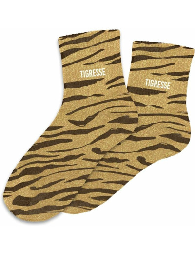 STC Chaussettes paillettes tigresse