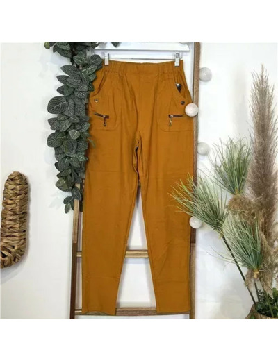 T545- Pantalon Confort JST (T38-T52) (moutarde)