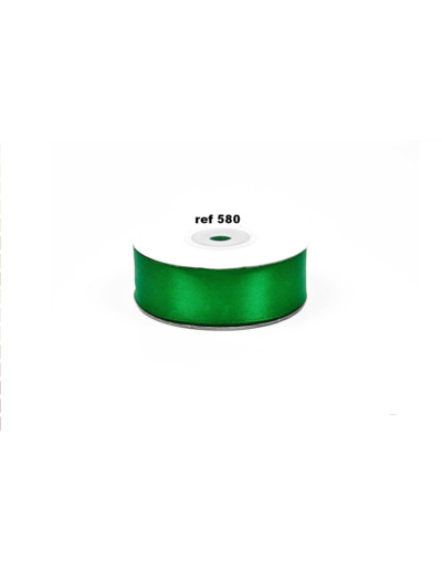 Ruban satin vert fonce 580 largeur 25 mm