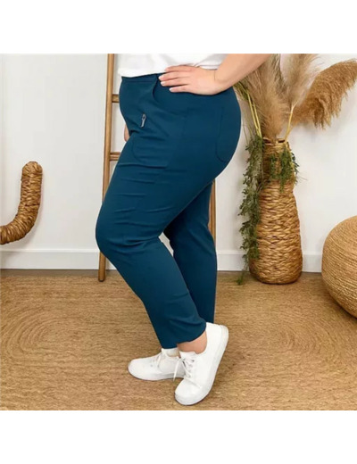 T545- Pantalon Confort JST (T38-T52) (bleu canard)