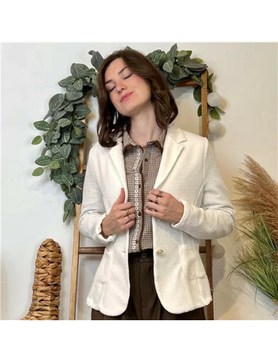 K073- Veste de tailleur (T36-T42) 🇮🇹 (ecru)