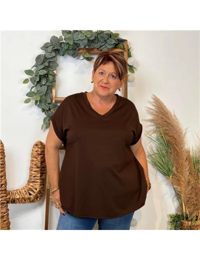 Z133- T-Shirt uni "C'Mélodie" 🇮🇹 (marron)
