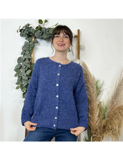K583- Gilet Classique "Maëlle" (Tu) (bleu jeans)