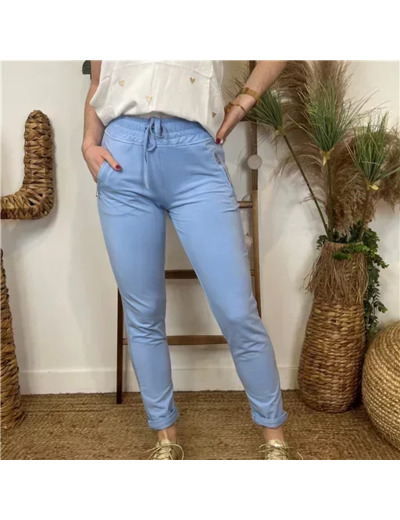 L810- Jogg 2 poches zippées 🇮🇹 (bleu indigo)
