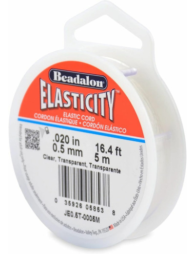 Fil elastique Beadalon 0,5 mm de diametre transparent 5 m