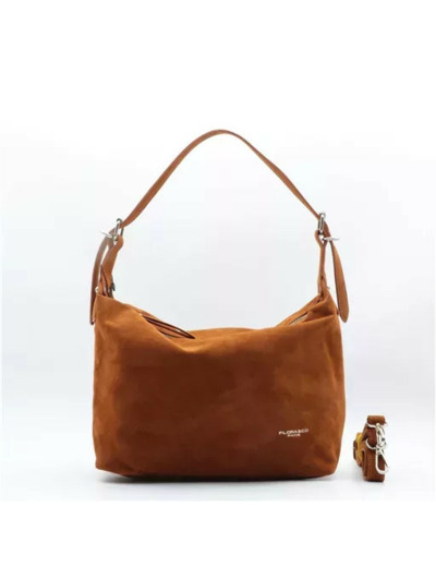 P402- Sac besace aspect Daim Flora & Co (camel)